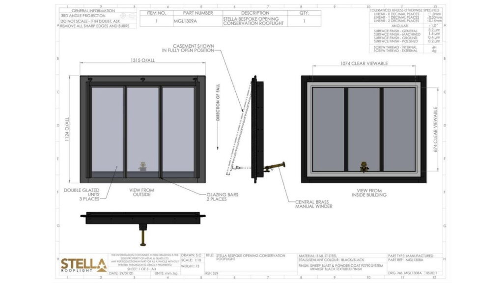 Understanding your Stella Rooflight approval drawing