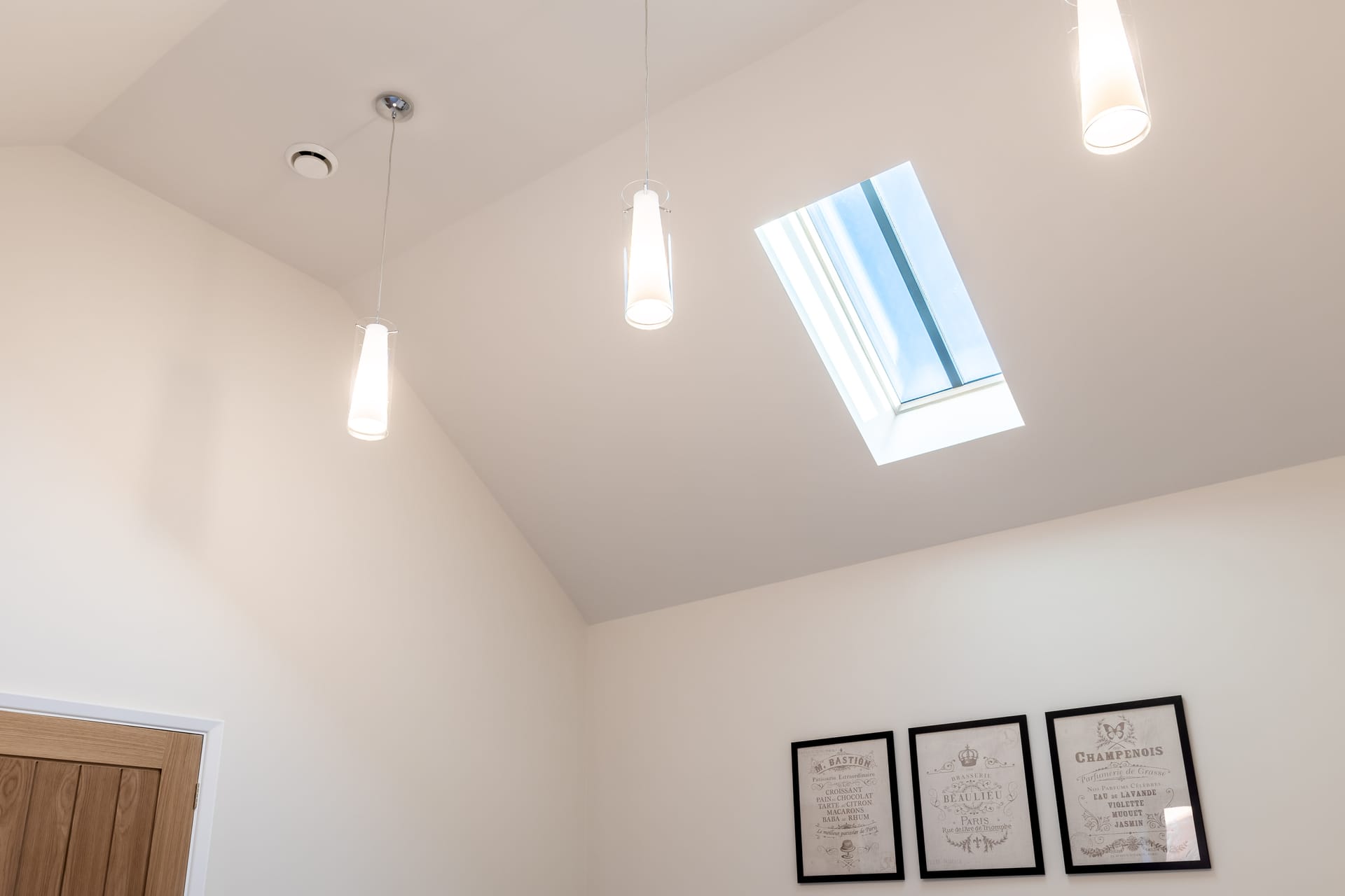 Bespoke stainless steel Rooflights for a pitched roof in barn conversion